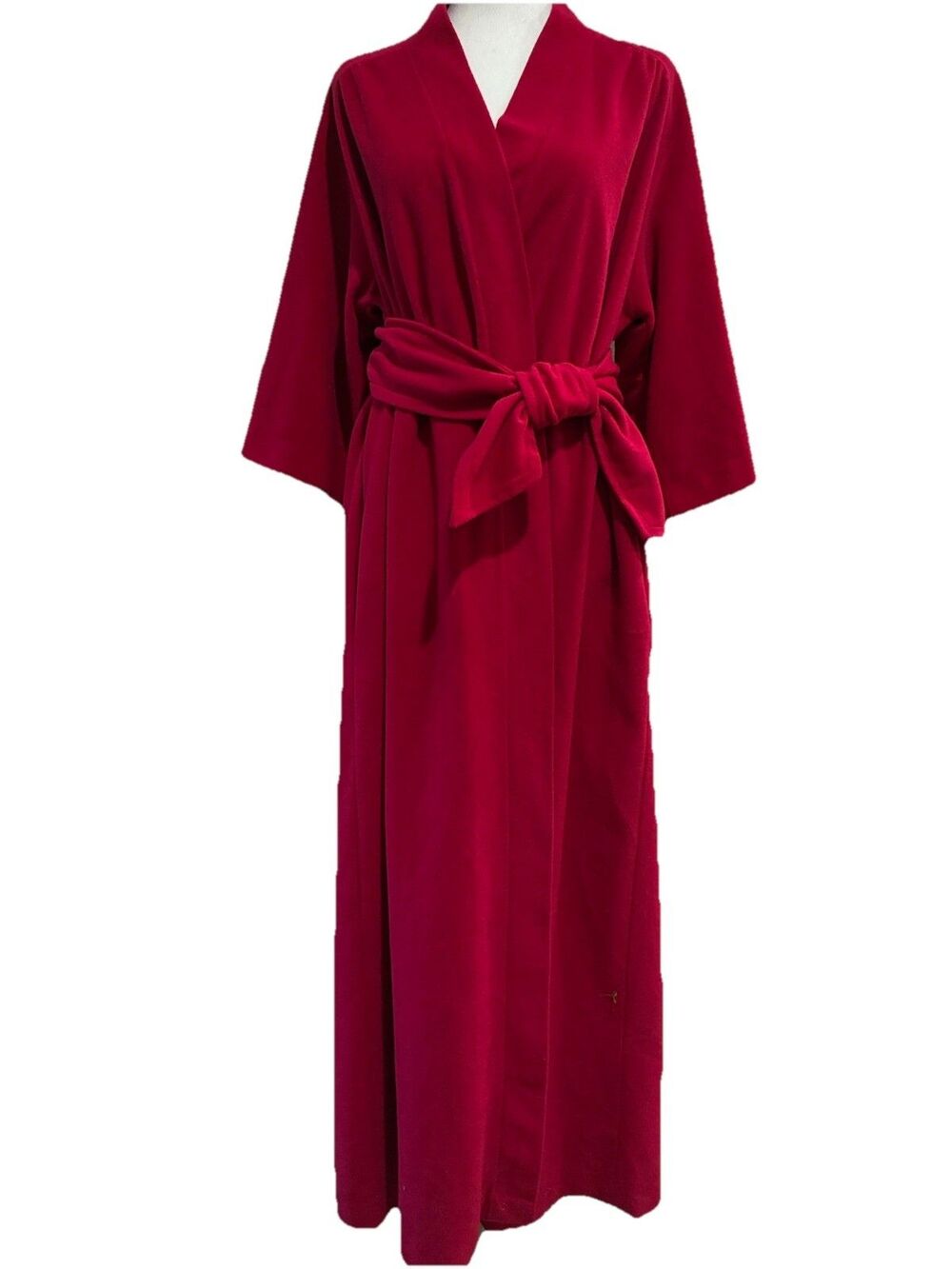 Vintage 1970s Vassarette Robe Lounge Wear Hot Pink Velour Wrap Women's M